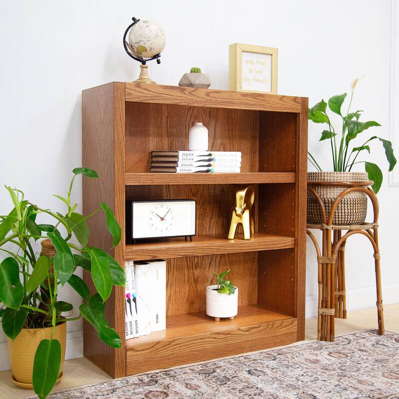 Concepts in Wood 3 Shelf Wood Bookcase, 36 inch Tall