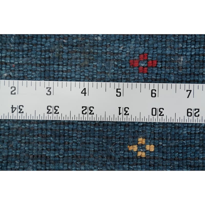 Hand Knotted Oriental Viscose Silk Carpet Tribal Animal Pictorial Navy Blue & Blues Gabbeh Area Rug - 9' 9'' X 10' 0''
