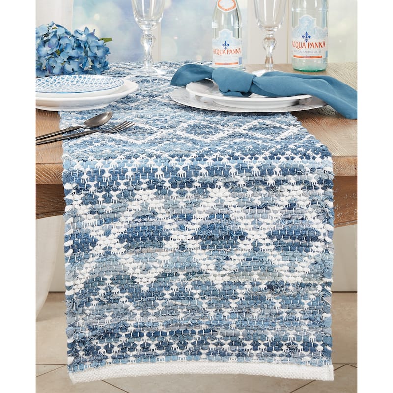 Handcrafted Delight Diamond Chindi Table Runner - 16" x 72"