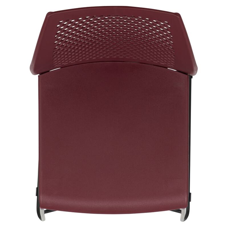 661 lb. Capacity Stack Chair with Air-Vent Back and Powder Coated Sled Base