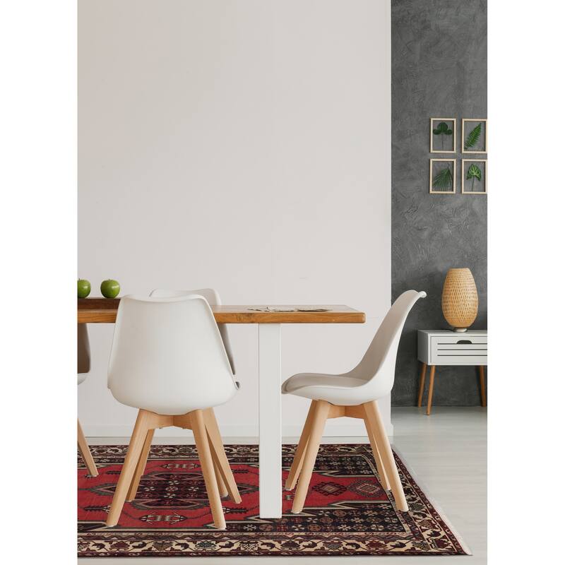 ECARPETGALLERY Hand-knotted Anadol Red Wool Rug - 4'3 x 6'6