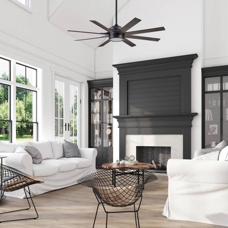 62" Honeywell Xerxes Indoor Contemporary Ceiling Fan with Remote, Matte Black