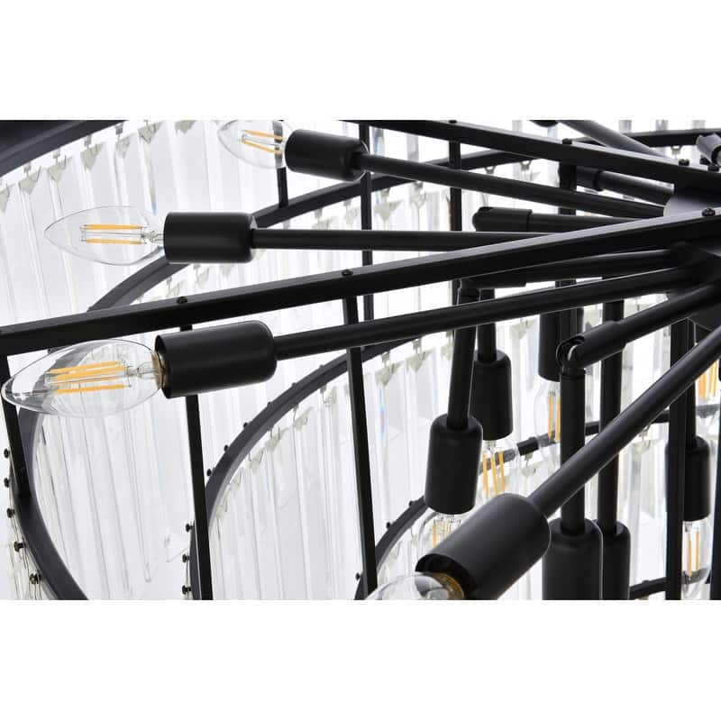 Royce Edge 33-Light Matte Black Chandelier