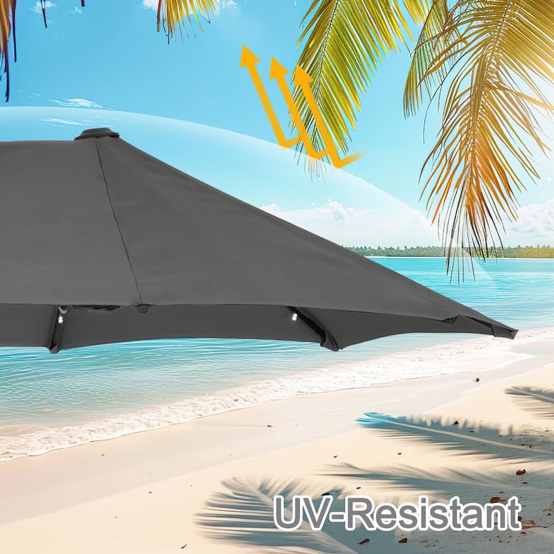 Autlaycil 13ft Extra Large Patio Umbrella with Solar Lights(Without Base)