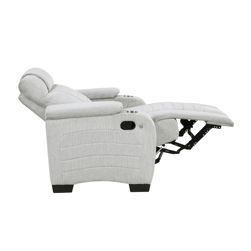 Coast 38.5" Microfiber Manual Recliner - Storage Arm, Cup Holder & LED