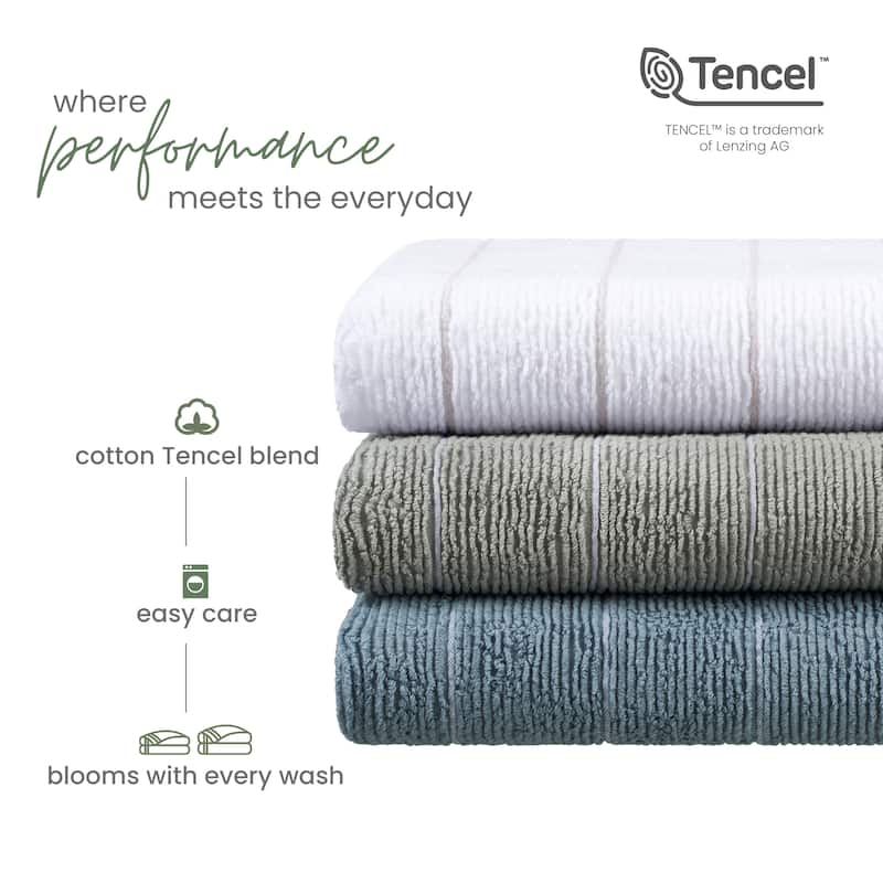Martex Slub Stripe Blue Bath Towel