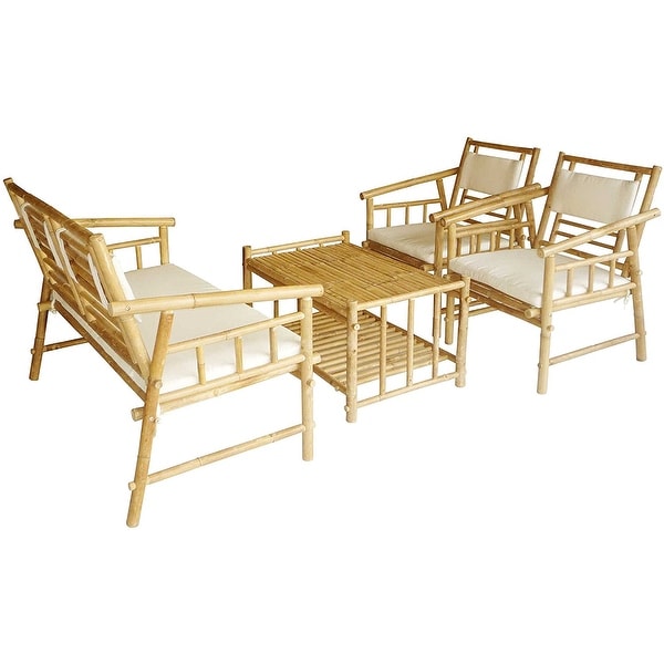 Bamboo outdoor hotsell sofa set