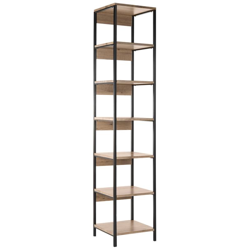 SAFAVIEH Marjukka Oak Brown/ Black Etagere - 15.8' x 15.8' x 78.8' - 16Wx16Dx79H