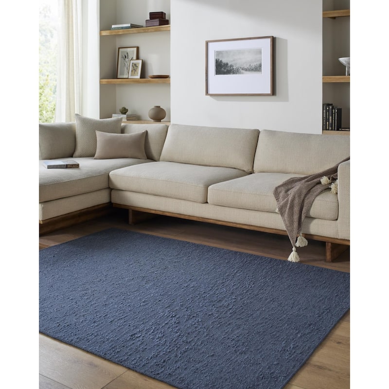 Livabliss Lush Farmhouse Area Rug - Navy - 5' x 7'