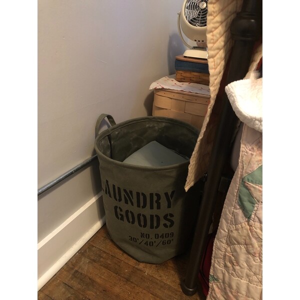 Danya B Army Canvas Laundry Bucket