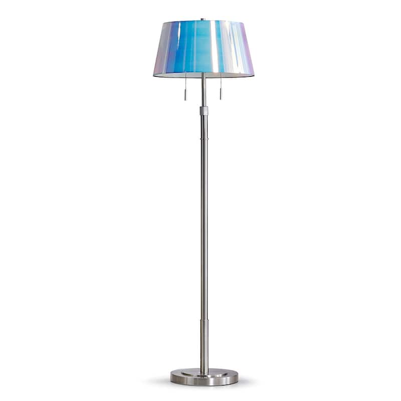 The Grande 55"~66"H Adjustable Floor Lamp_Brushed Nickel - Empire_iridescentShade