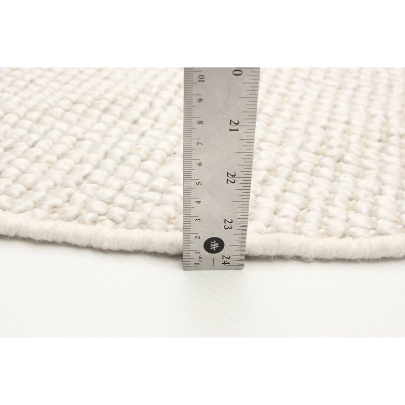 ECARPETGALLERY Braid weave Sienna Cream Wool Rug - 5'10 x 5'10
