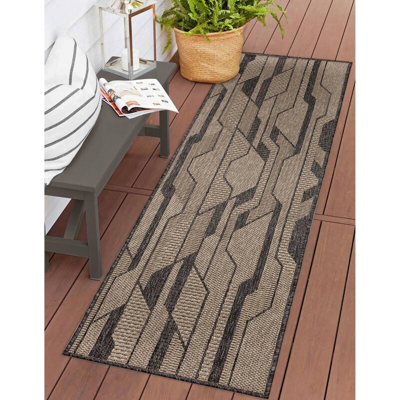 Liora Manne Monaco Vienna Indoor/Outdoor Area Rug - 1'11" x 7'6" - Taupe
