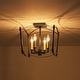 preview thumbnail 21 of 26, French Farmhouse Candle Curved Cage Ceiling Light 14.6in