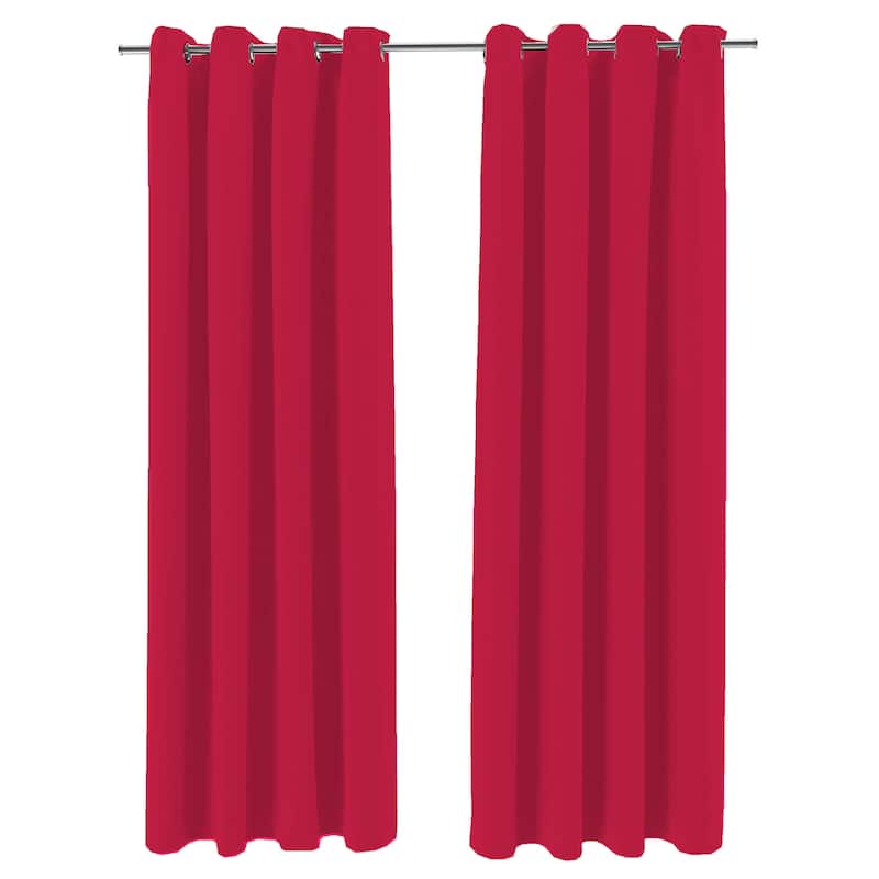 54" x 84" Grommet Semi-Sheer Outdoor Curtain Panel - 54 x 84 - Pompeii Red