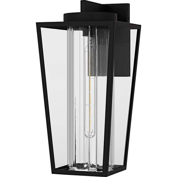 slide 2 of 5, Matte Black Outdoor Wall Lantern from the Jett Collection Black