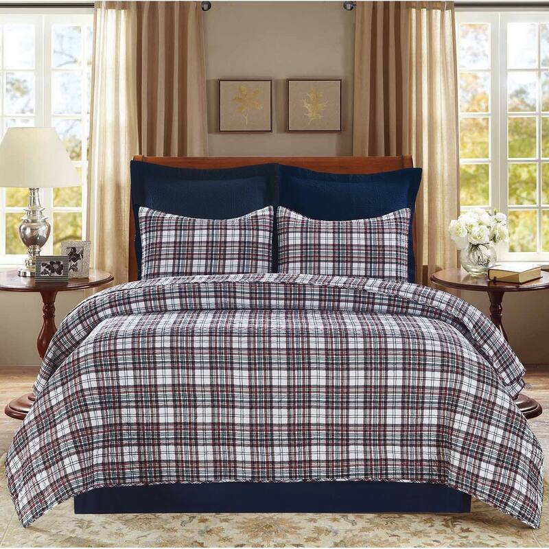 Benjamin Cotton Quilt Set - Reversible and Machine Washable