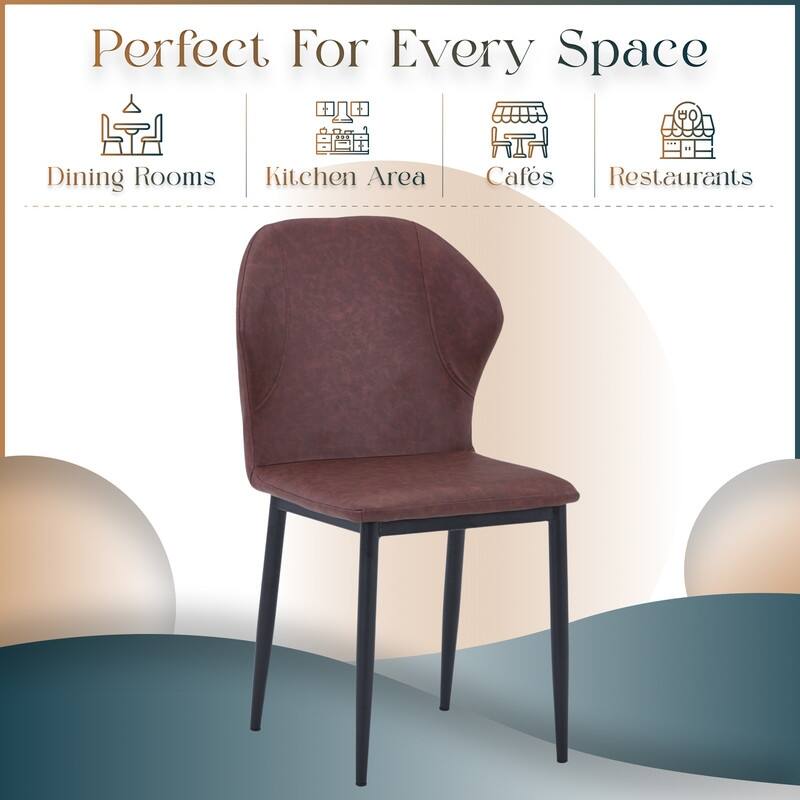 Mosaic Modern Fabric Upholstered Accent Dining Chair With Metal Legs & Curved Backrest Side Chair for Home or Office (Set of 4)