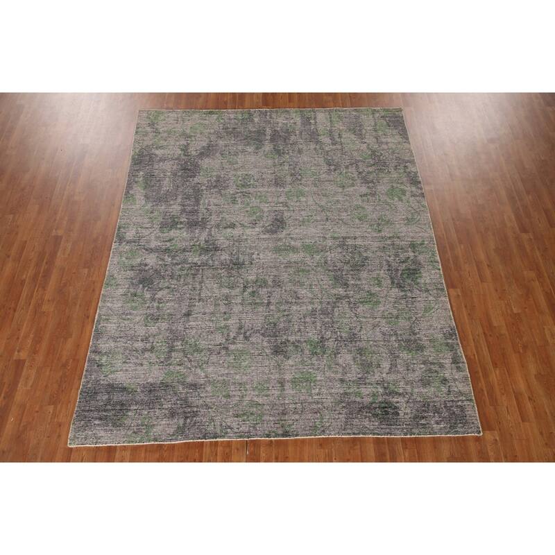 Modern Indian Abstract Rug Handmade Wool Carpet - 8'0"x 9'9"
