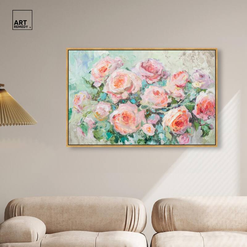 Cabbage Rose Charm Canvas by Art Remedy