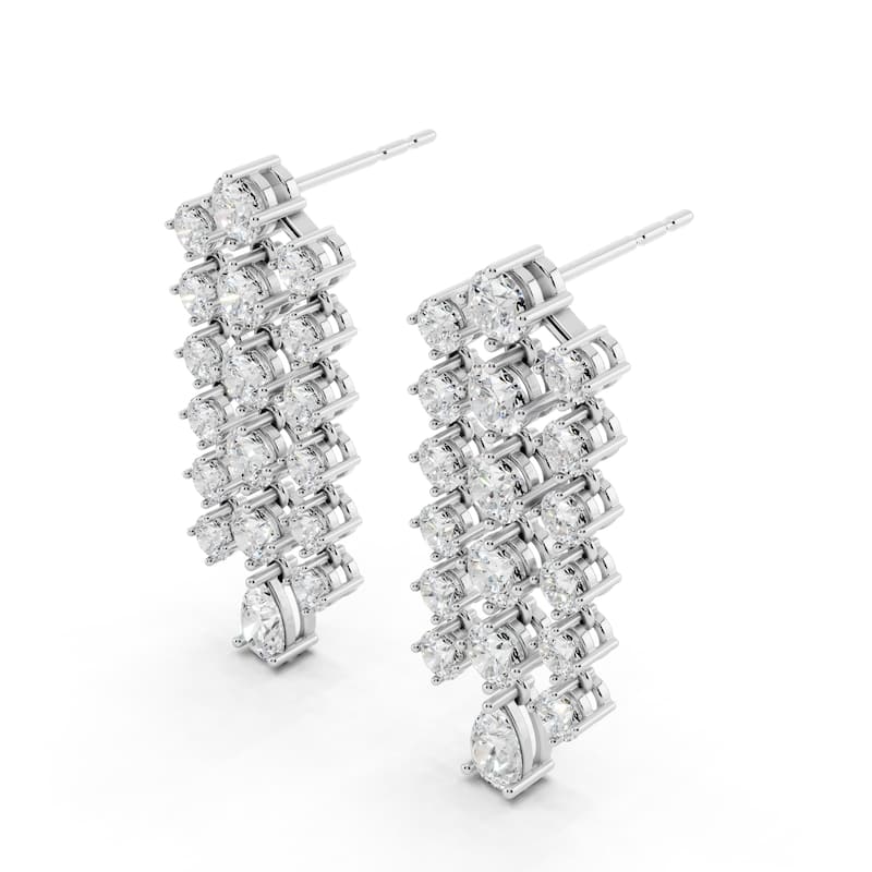 Auriya 14k Gold 3ctw Lab Grown Diamond Dangle Earrings (E-F VS)