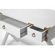 preview thumbnail 4 of 2, Transitional Glossy White Rectangular Writing Desk