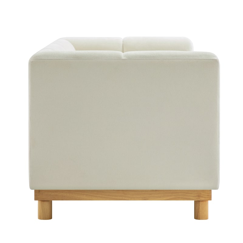 Christopher Knight Home - Modern Mid-Century 78.7" Tufted Back Upholstered 3-Seater Sofa with Foam-filled Seat Cushions