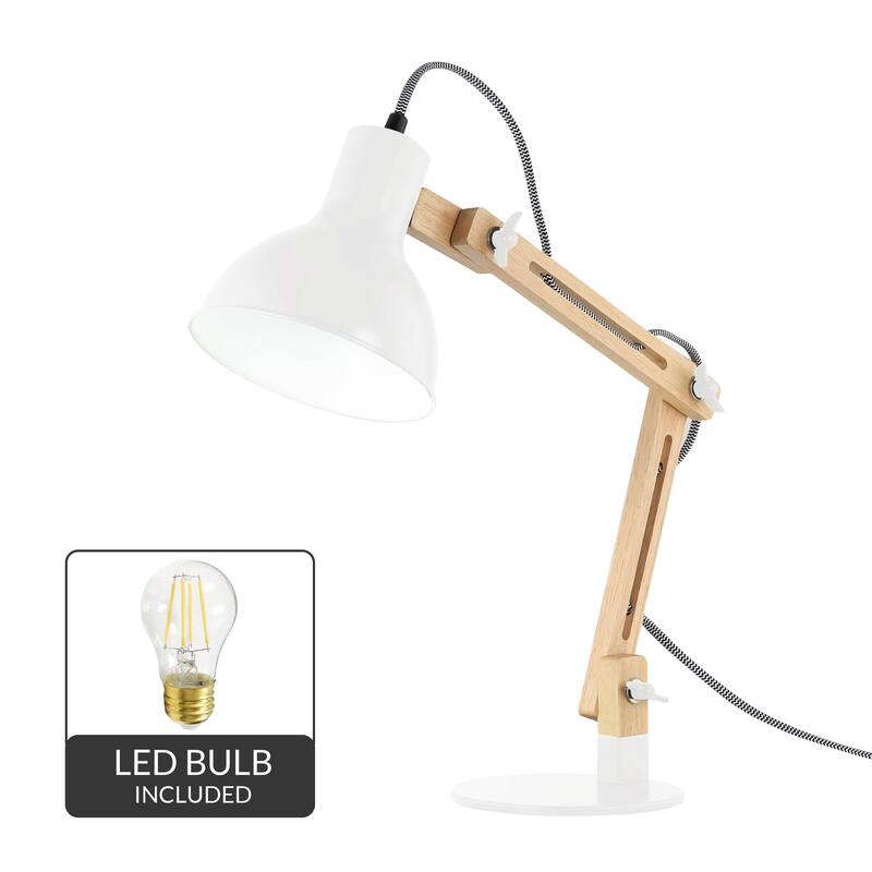 Light Society Galvan LED Task Table Lamp, LED Bulb Included - White