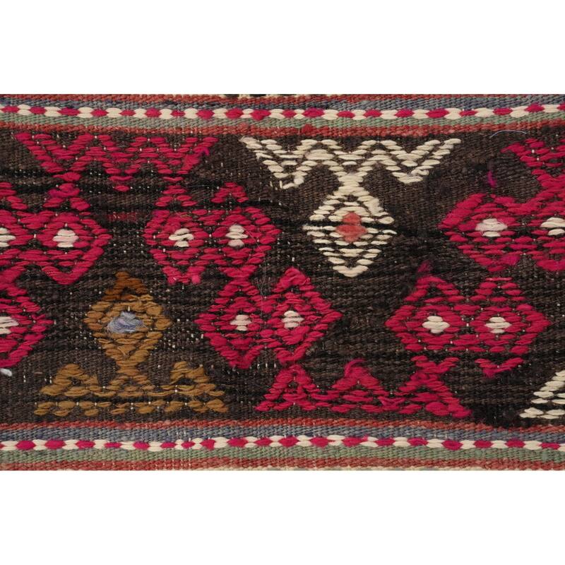 Hand Woven Oriental 100% Wool Carpet Southwestern Tribal Multi-Colored Kilim Area Rug - 8' 7'' X 5' 3''