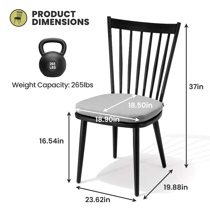 Dining Chairs Aluminum Armless with Cushion Outdoor Patio Kitchen Dining Room - See Picture