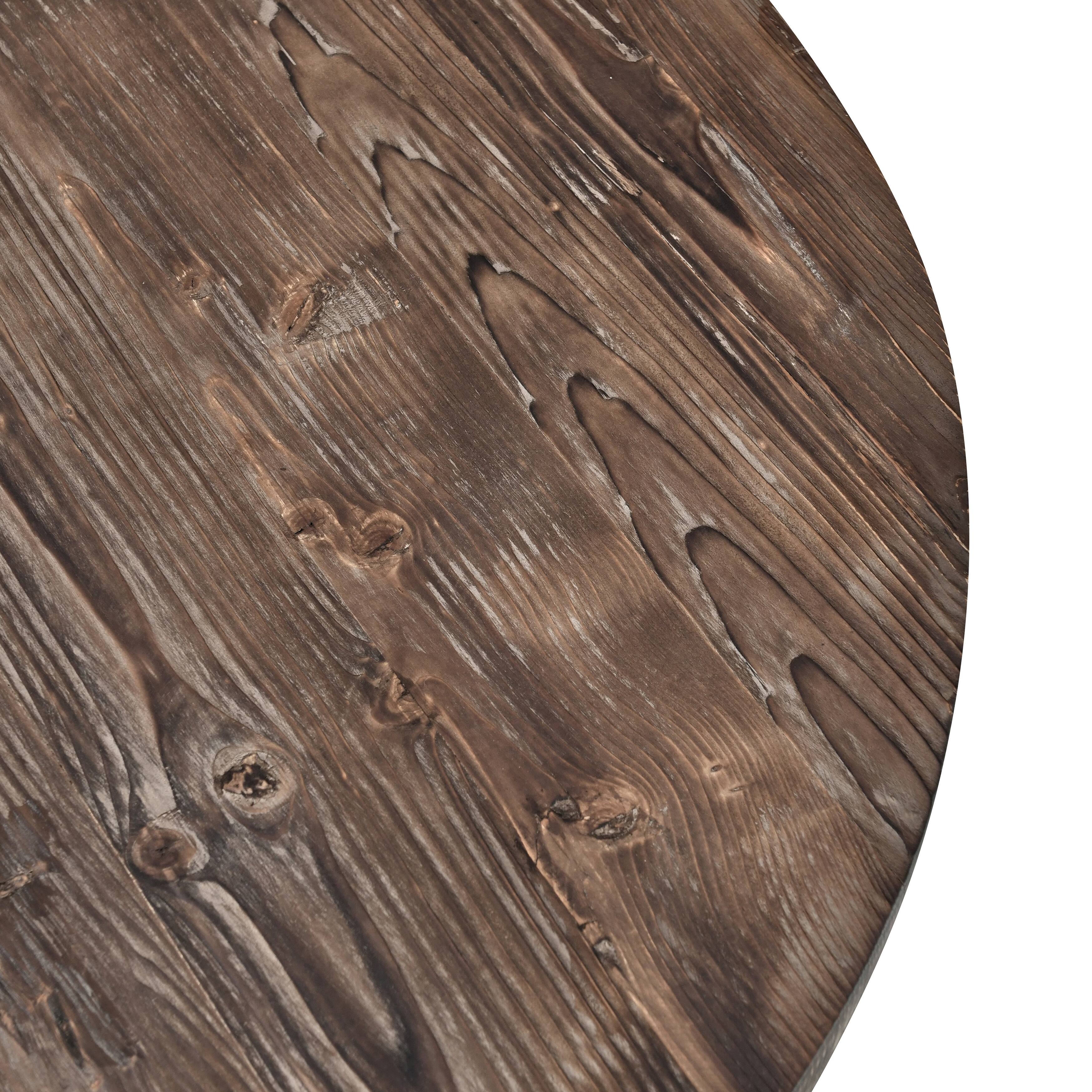 Carolina Reclaimed Wood Round Coffee Table by Kosas Home On Sale