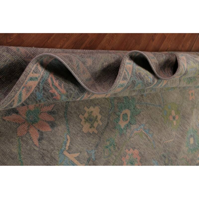Oushak Indian Area Rug Hand-Knotted Wool Carpet - 7'10"x 9'11"