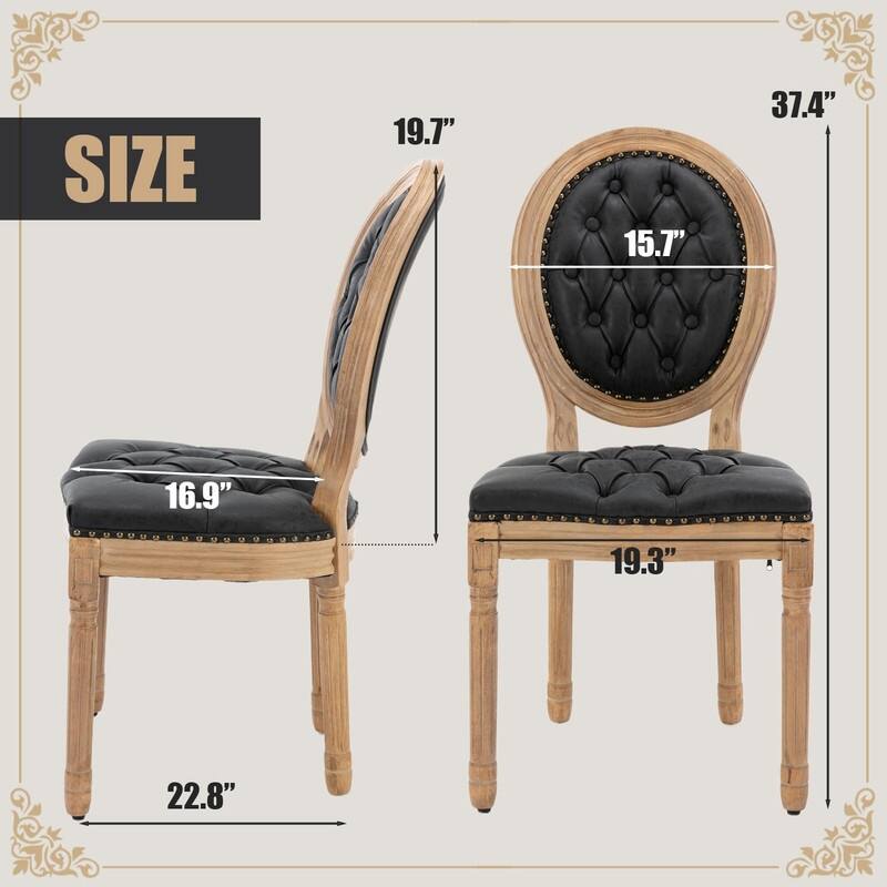Upholstered French Style Nailhead Dining Chairs(Set of 4)