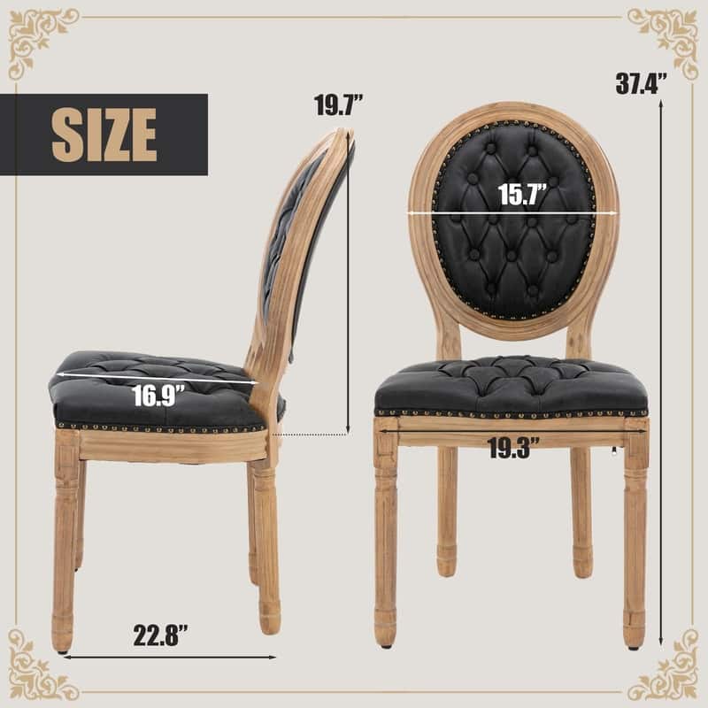 Upholstered French Style Nailhead Dining Chairs(Set of 6)