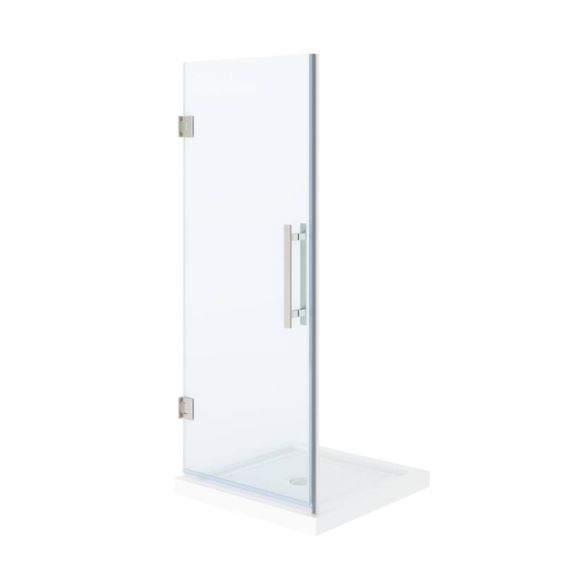 OVE Panama Alcove Frameless Pivot Hinge Shower Door Kit with Base Pan, 2025
