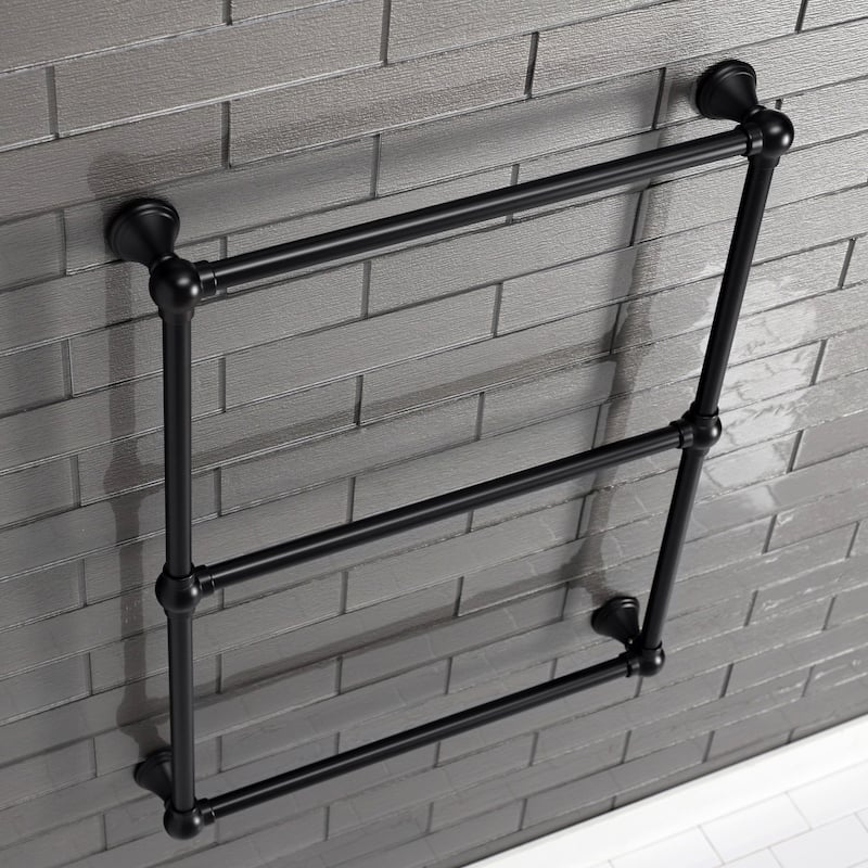 Maximilien 24 in. Wall Mount Towel Rack in Brushed Brass