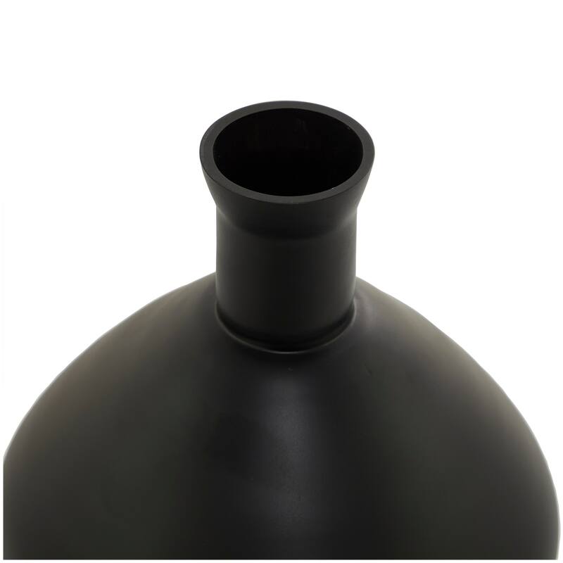 Black Glass Decorative Vase - 9"W, 15"H