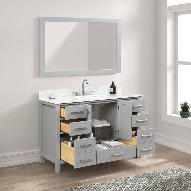 Blossom Geneva 48" Solid Wood Bathroom Vanity with Marble Top
