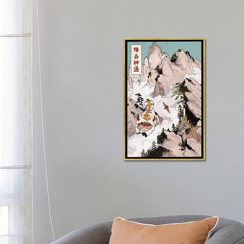 iCanvas "Appa In The Mountains - Avatar - The Last Airbender" by Lucy Michelle Framed Canvas Print