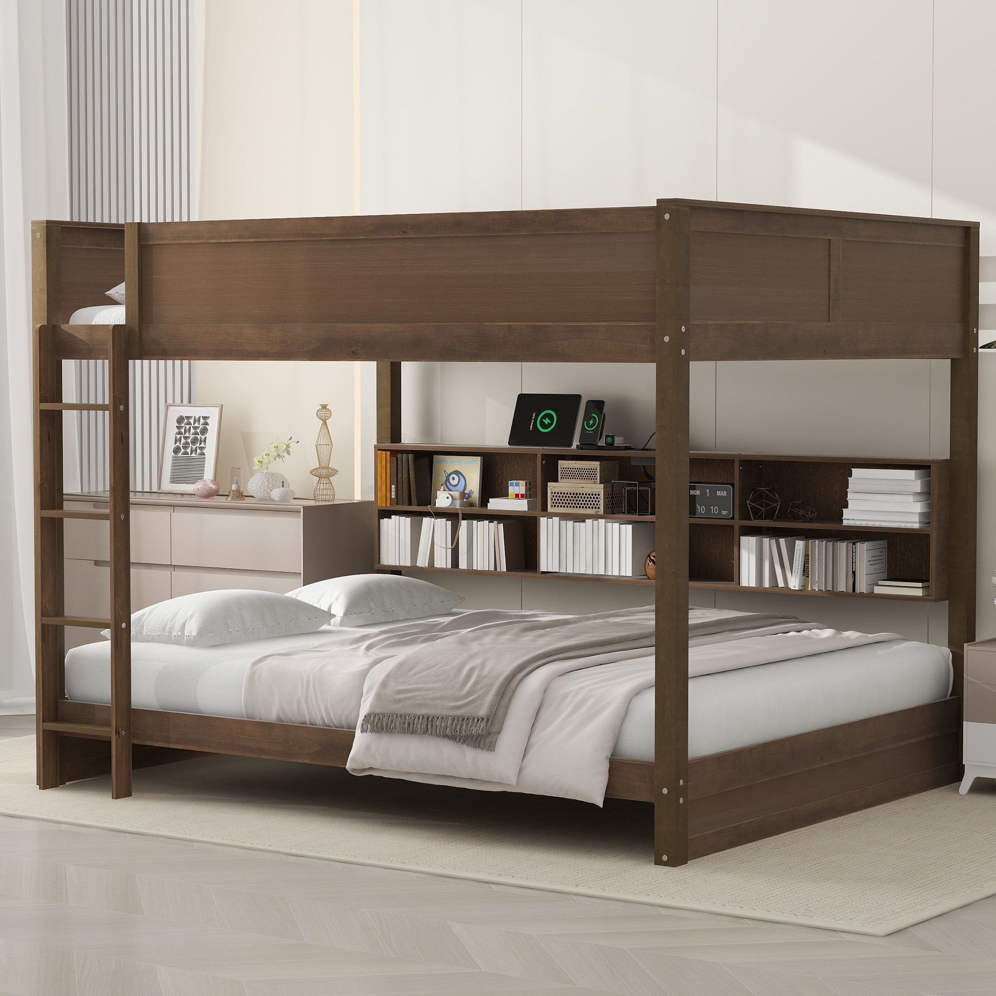 Bunk bed frame queen sale
