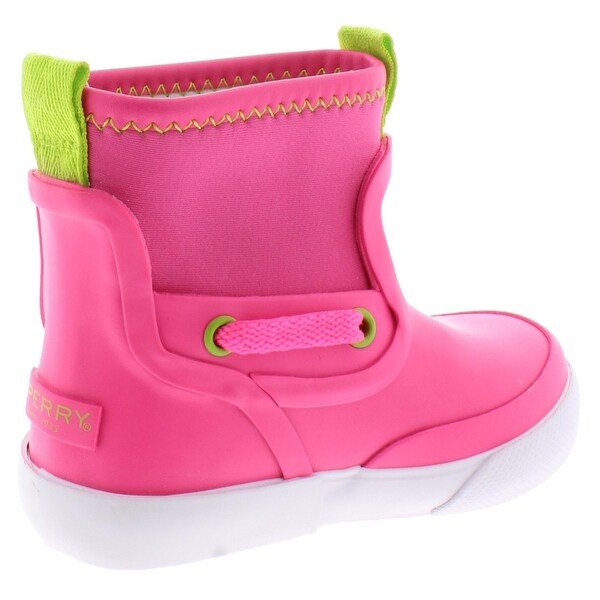pink sperry rain boots