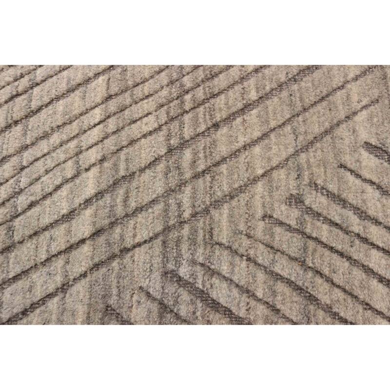 ECARPETGALLERY Hand-knotted Tangier Taupe Wool Rug - 5'0 x 8'0