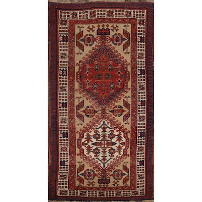 Geometric Traditional Meshkin Persian Wool Area Rug Hand-knotted - 3'2" x 5'6"