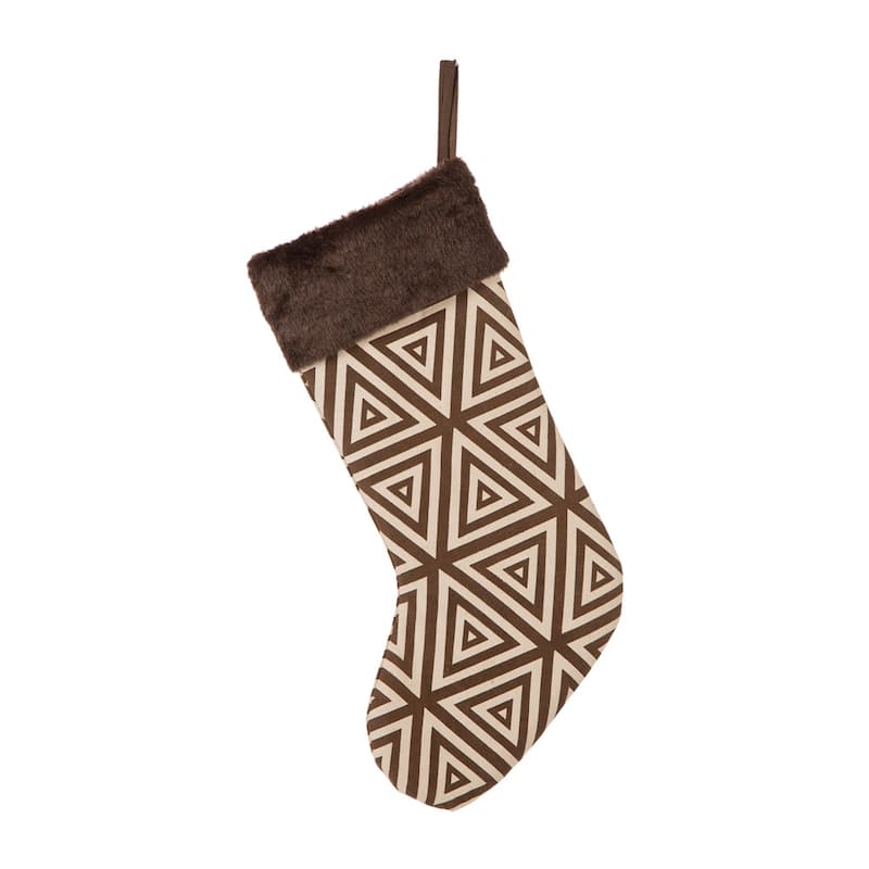 Glitzhome 20"L Christmas Stocking with Faux Fur Cuff