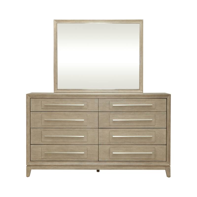 Liberty Furniture Brentwood Upholstered Bed Set with Dresser & Mirror, Chest - King or Queen
