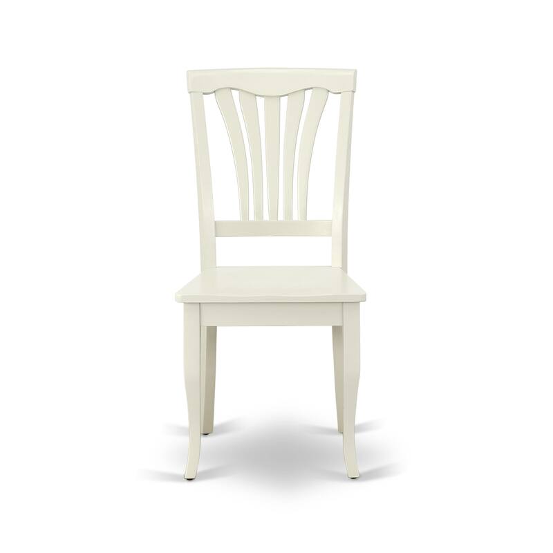East West Furniture Dining Room Table Set- a Round Kitchen Table and Wooden Seat Dining Chairs, Linen White (Pieces Options)