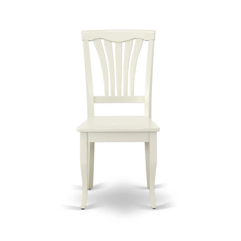 East West Furniture Dining Set- a Dining Table and Wood Seat Chairs, Linen White(Pieces Options)