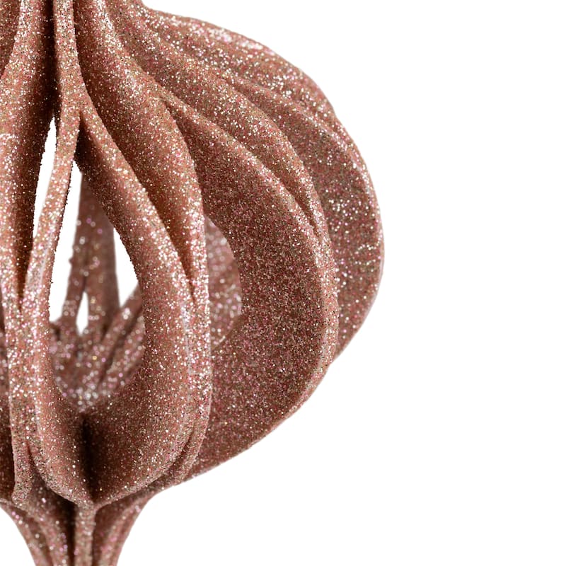 Champagne Open Cut Glitter Onion Shatterproof Christmas Ornament 5"
