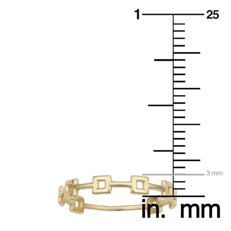 Fremada Italian 14k Gold High Polish Square Station Ring (yellow gold or rose gold)