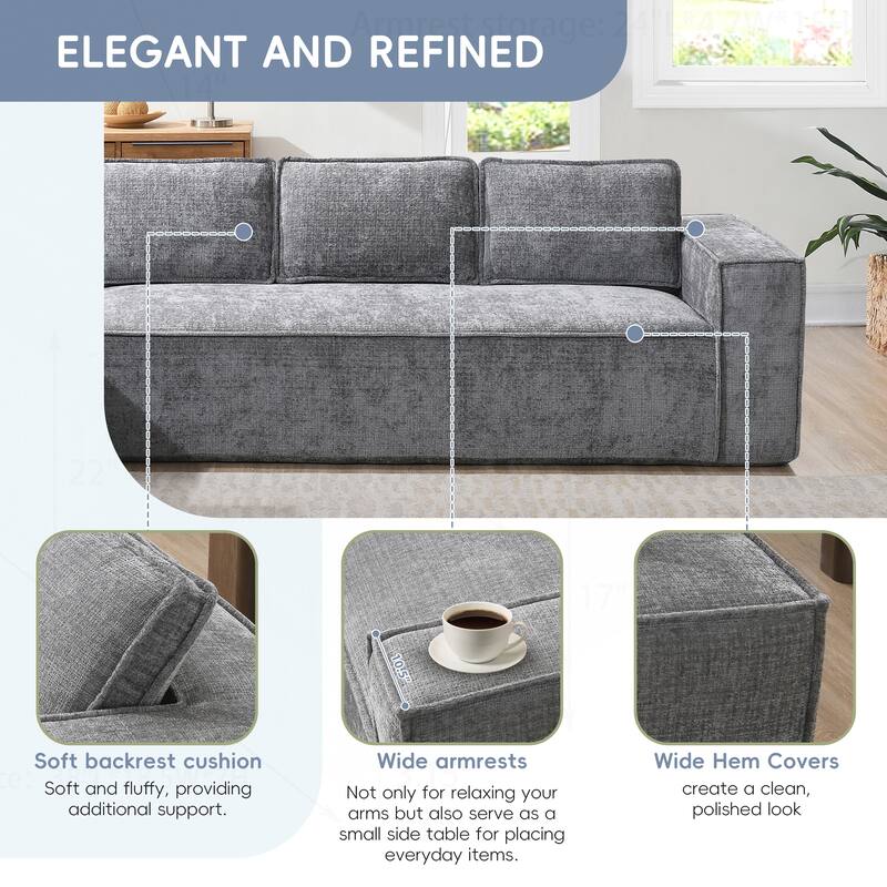 Minimalist Modular Sofa with Advanced Materials for Comfort and Style